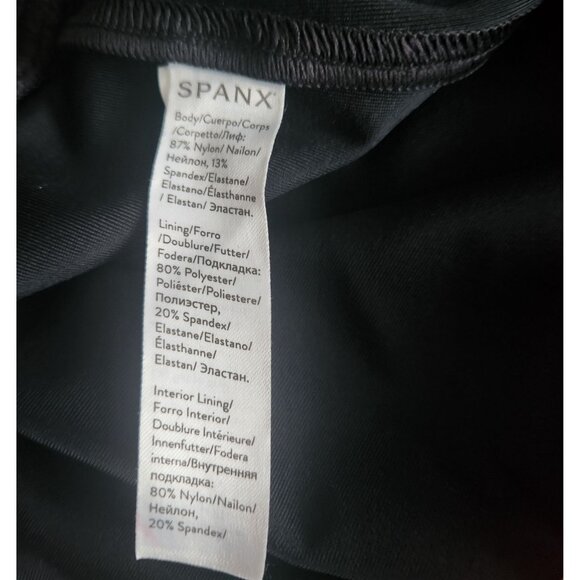 Spanx Faux Leather Legging Black Womens Latge #2437 Pants Stretchy Shiny - Picture 7 of 7